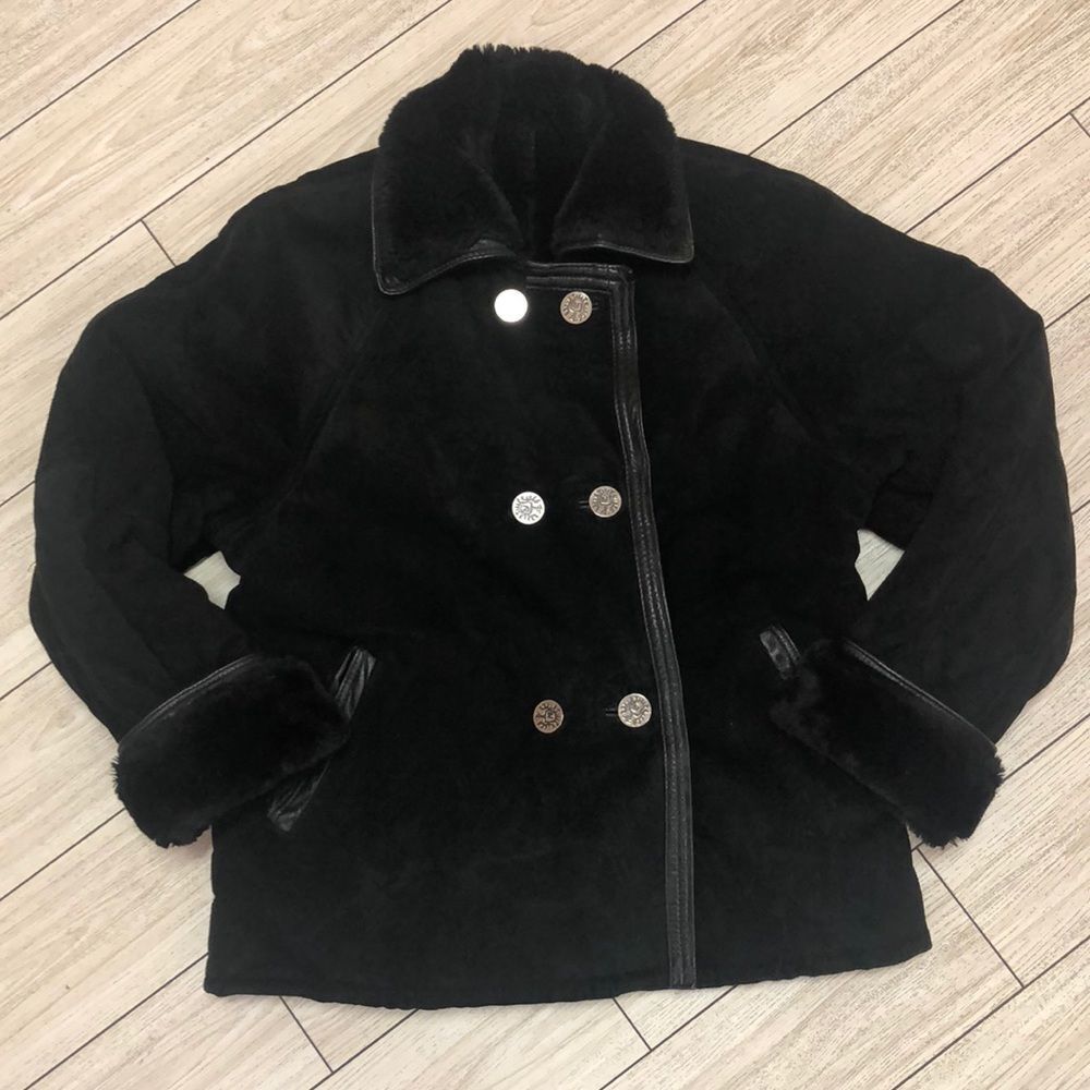 Marvin Richards Black genuine suede bomber jacket